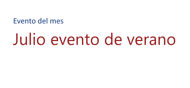Julio evento de verano
